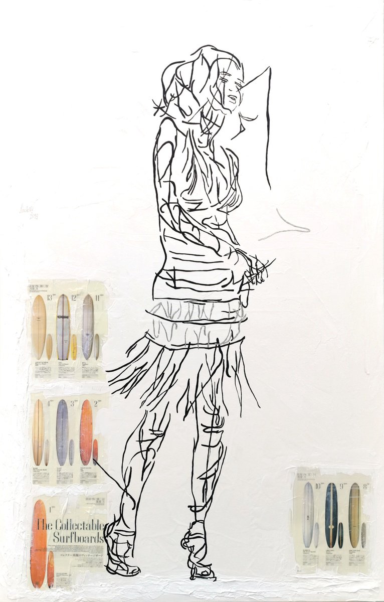 Expressive Portrait Acrylic Painting By Uli Lachelt, 41 X 65", Xxiii 29-Dancing With Herself, Original Artwork