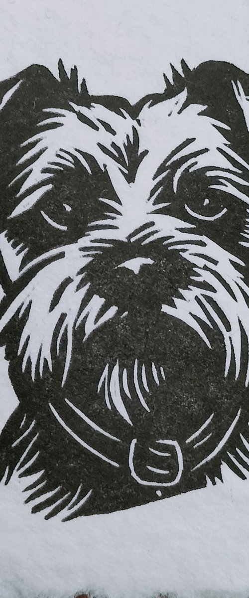 Terrier Mix Mini Print by TARA SLATER