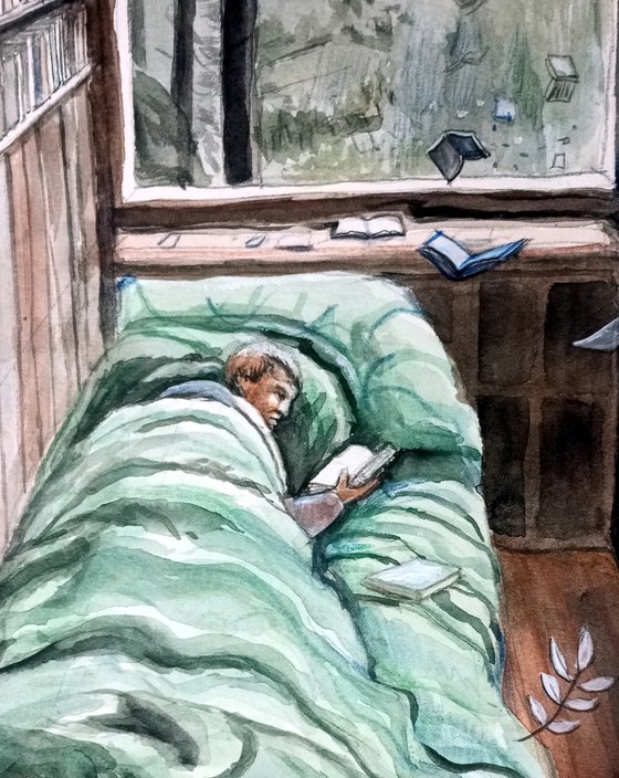 Bed in the cabin