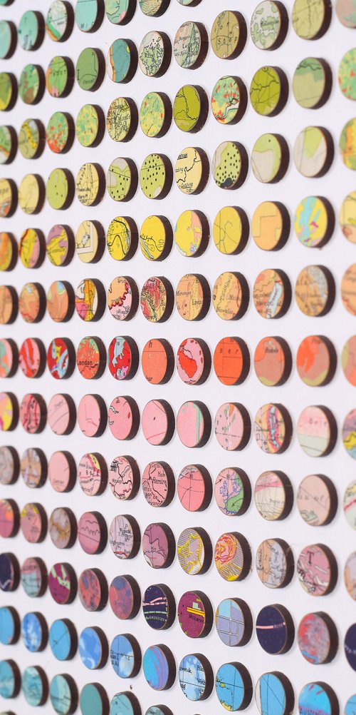 324 World Map Rainbow Dots by Amelia Coward