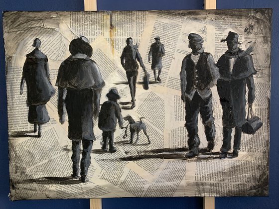 People in a city.