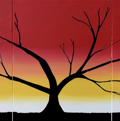 The Rainbow Tree" 3 panel canvas by Stuart Wright