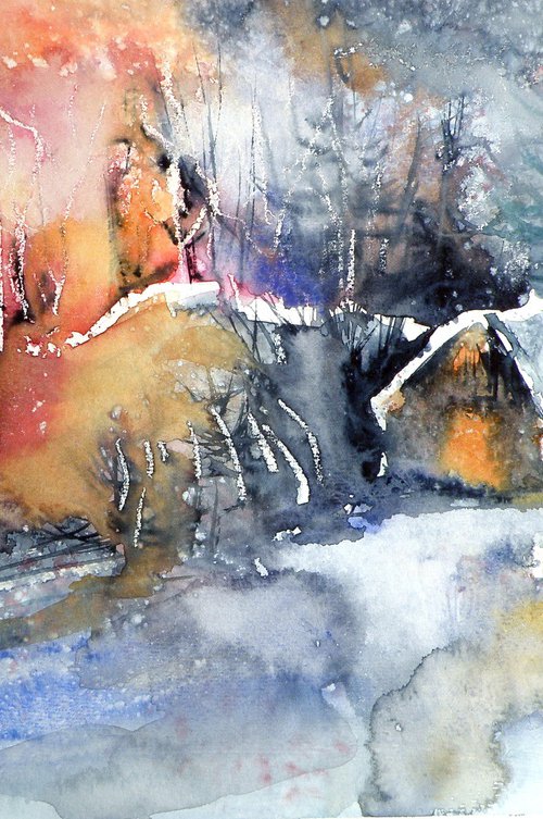 House in the winter forest by Kovács Anna Brigitta
