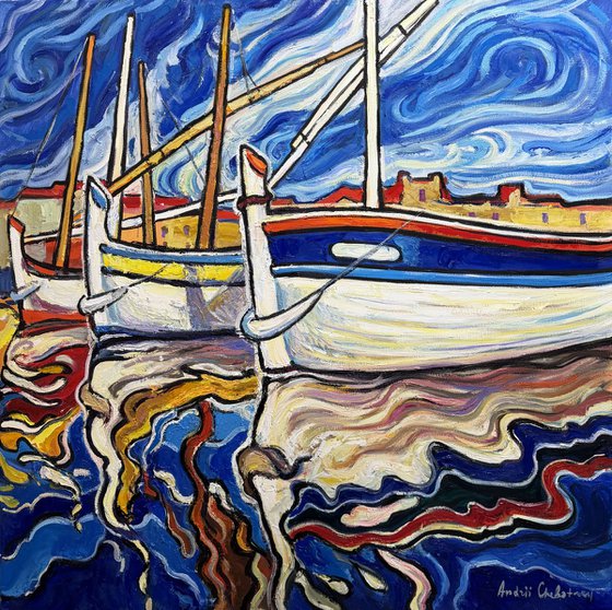 Dance of reflections. Saint-Tropez