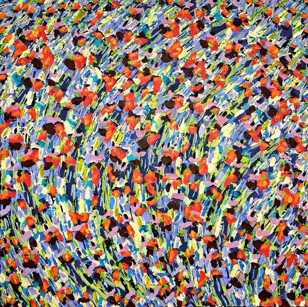 Impressionistic Botanical Oil Painting By Ann Parks Mccray, 24 X 24, Craving Lovely, Original Artwork