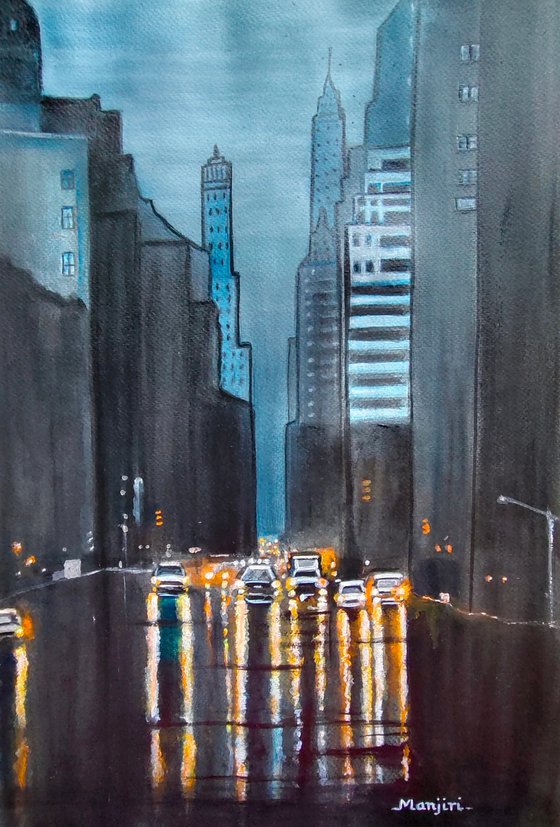 Rainy City Night cityscapes