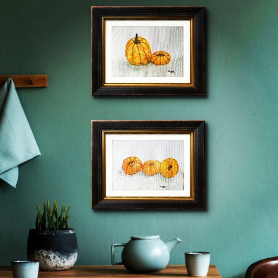 2 paintings Pumpkins