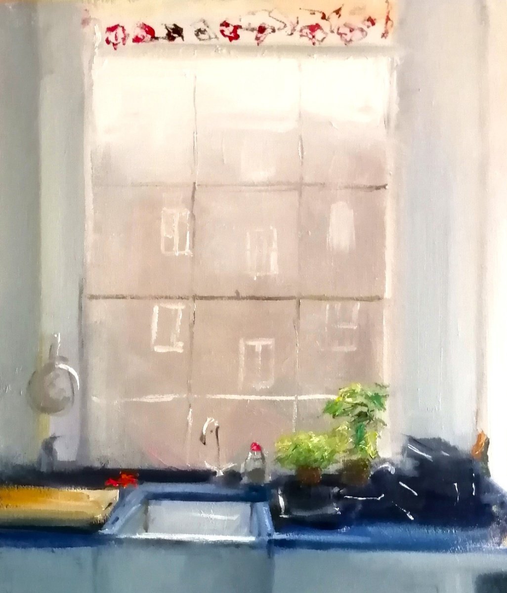 Cityscapes Oil Painting By Rosemary Burn, 12 X 16", Overlooked, Original Artwork