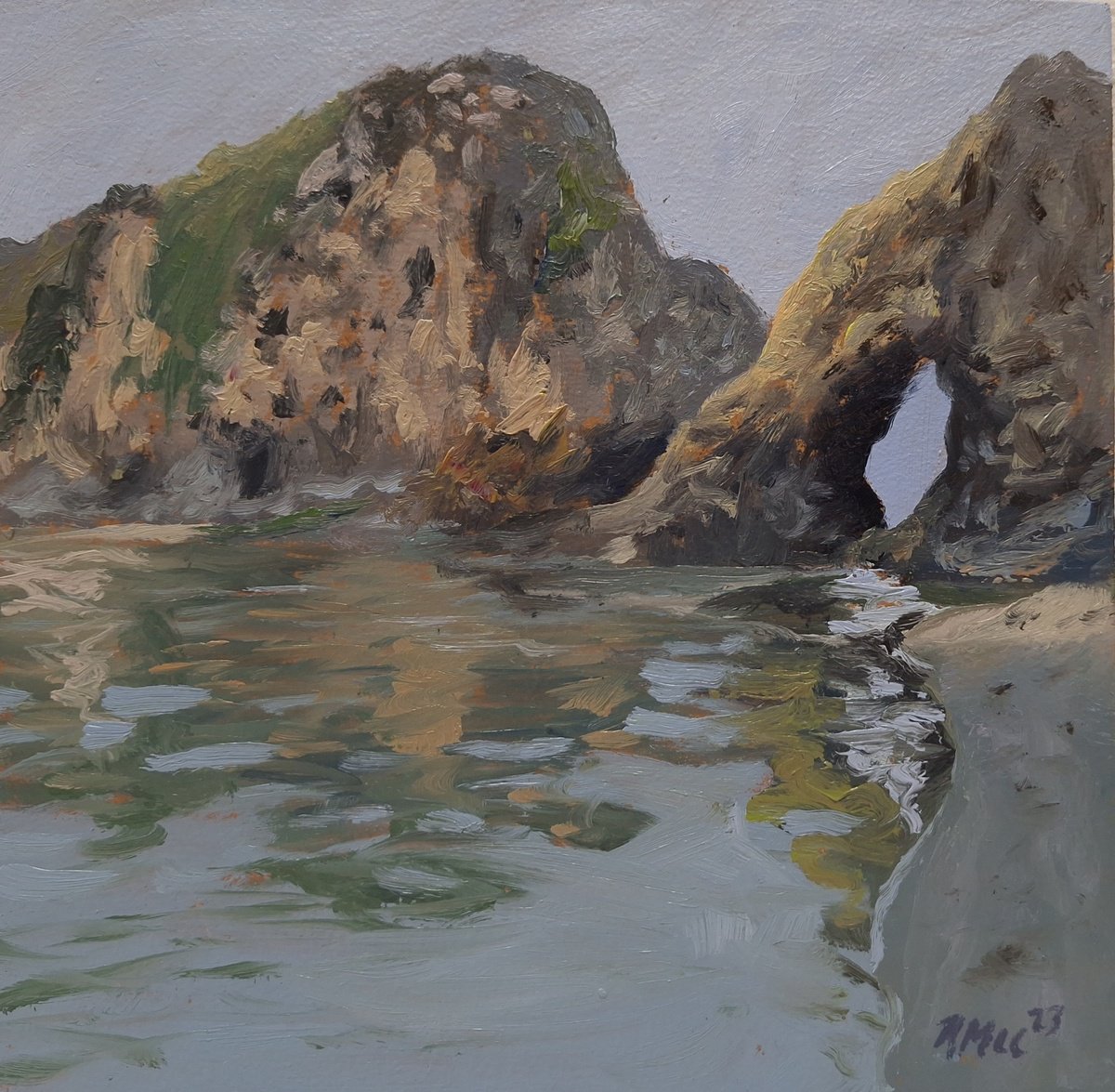 Coastal Rocks Oil painting by Robert Mee | Artfinder