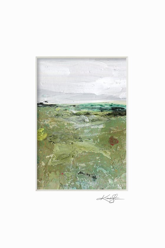 Mystical Land 449 - Small Textural Landscape painting by Kathy Morton Stanion