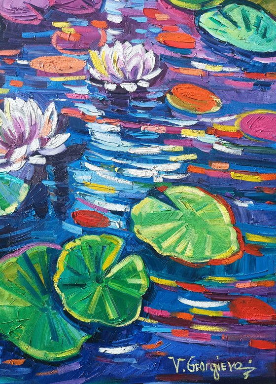 Water lilies reflections
