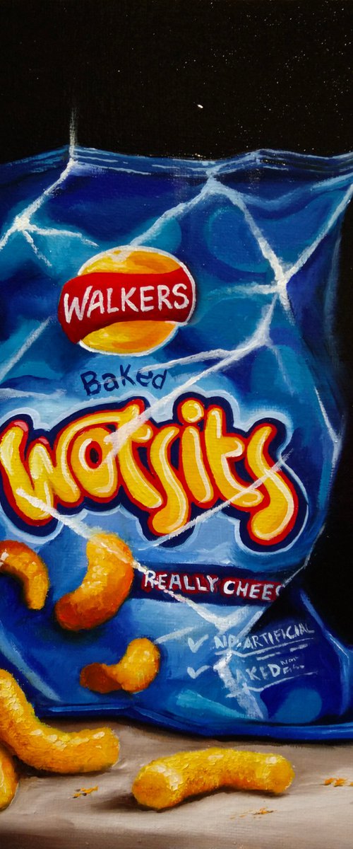 Wotsits crisps still life by Jane Palmer Art