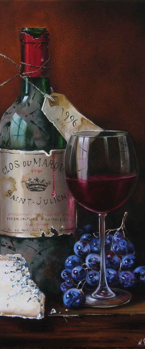 Wine and Blue Cheese by Natalia Shaykina