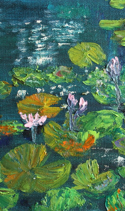 Pond ... Water Lilies... /  ORIGINAL PAINTING by Salana Art Gallery
