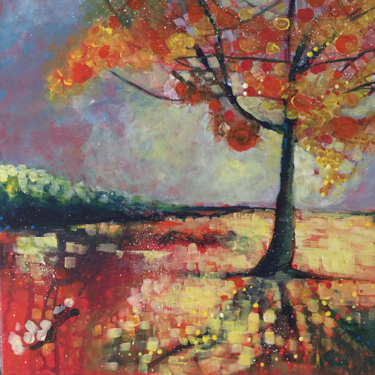 Lone Autumn Tree by Carole Ann Hall
