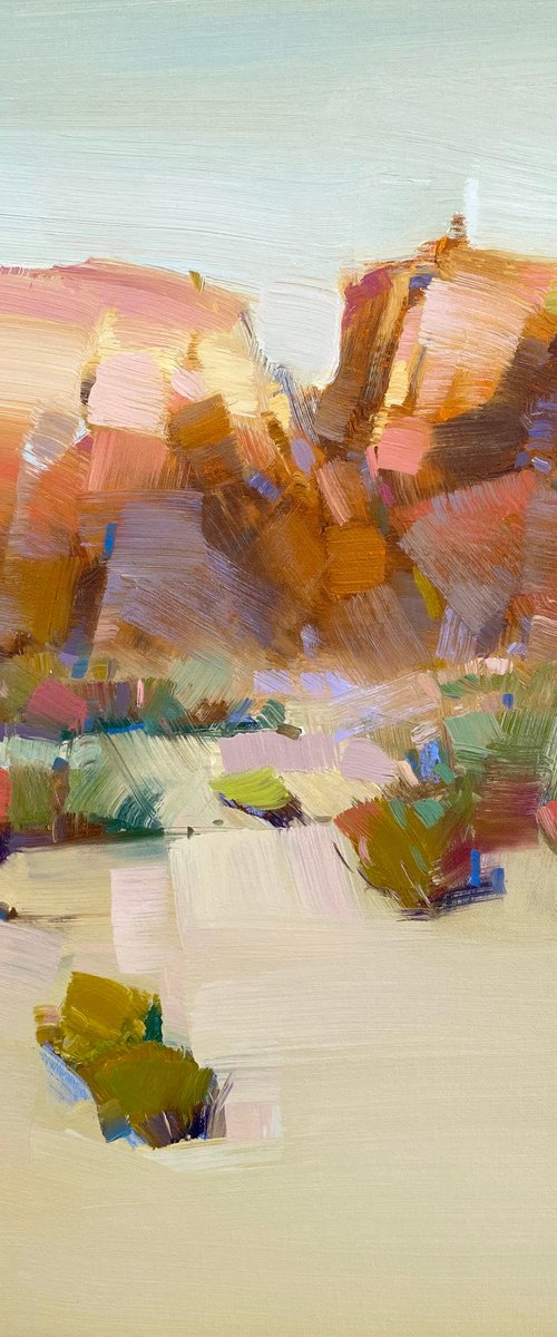 Desert View, Original oil painting, Handmade artwork, One of a kind by Vahe Yeremyan