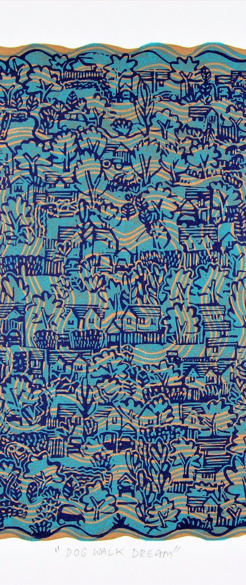 Dog walk dream (copper ground) by Mark Howard Jones