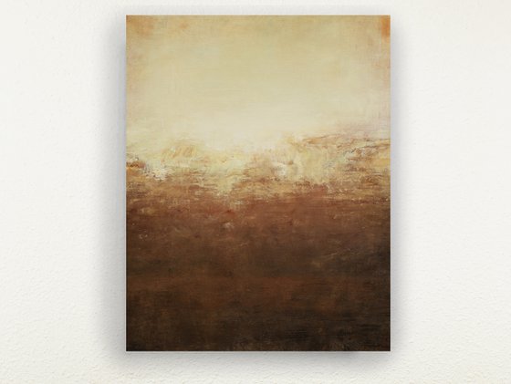 Distant Land 220714, earth tones abstract color field painting.