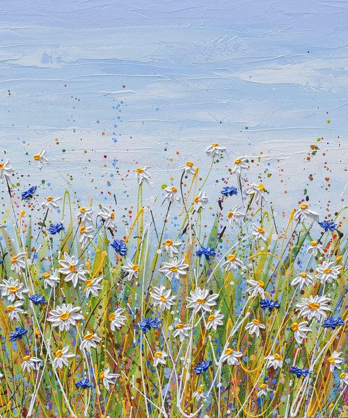 Cornflower Daisy Field by Olga Tkachyk