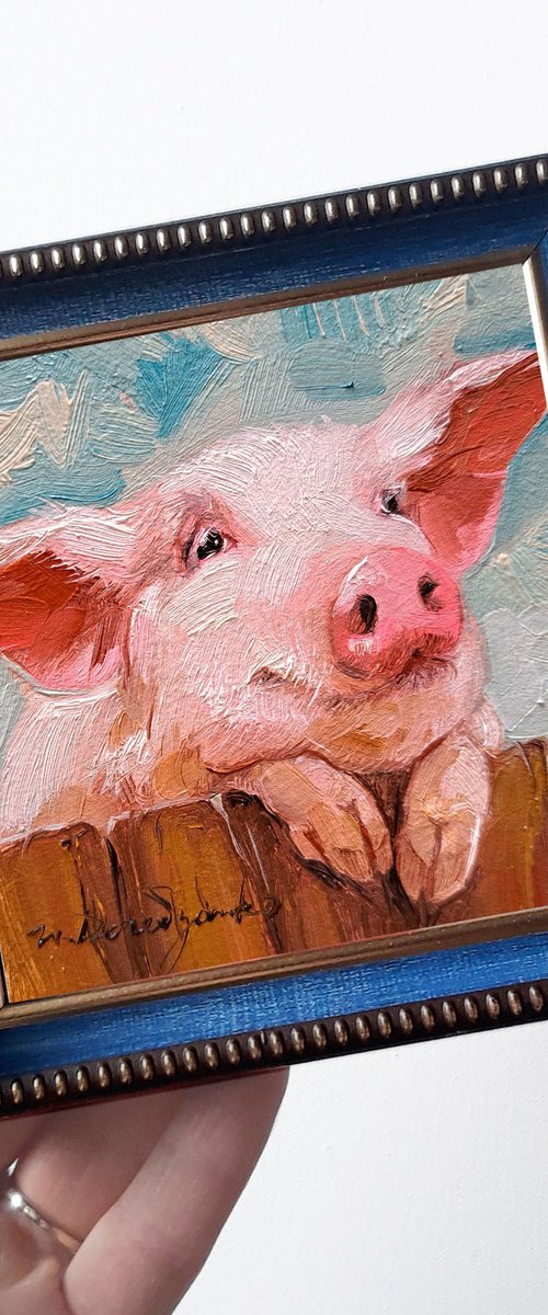 Pig portrait by Nataly Derevyanko