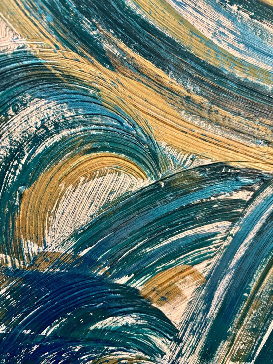 Golden waves 120x80x2 cm