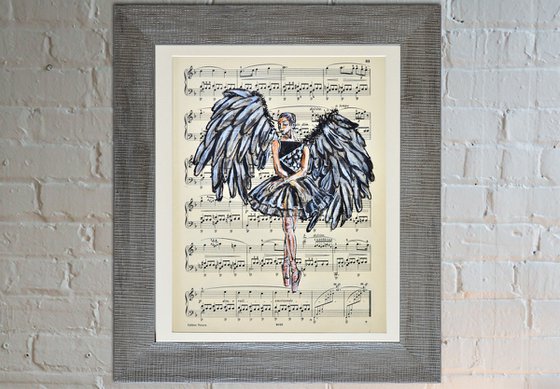 Ballerina XLII- Vintage Music Page, GIFT idea