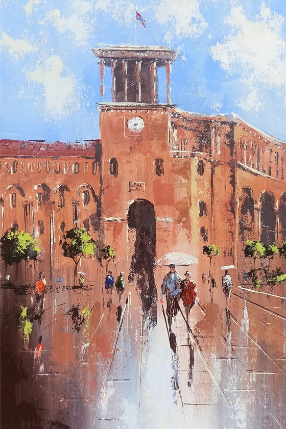 Cityscape - Yerevan -Republic Square (45x65cm, oil painting, ready to hang)