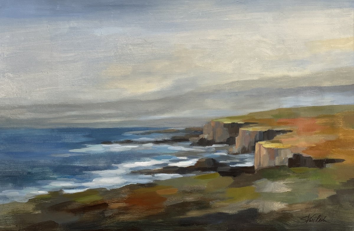  Stone Cliff By Silvia Vassileva, 36 X 24, Artwork For Sale On Artfinder