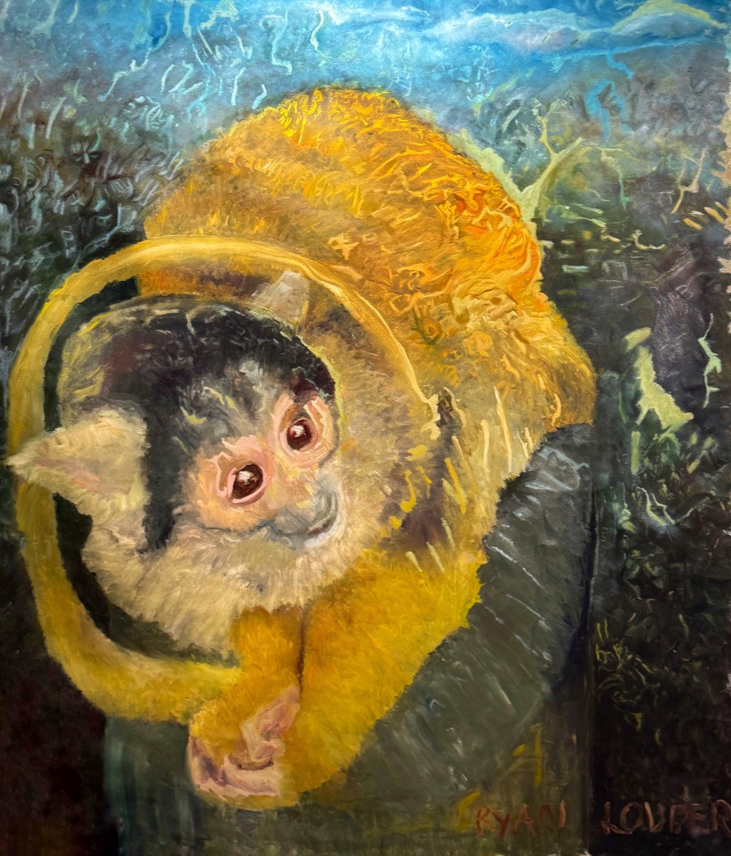 Photorealistic Animal Oil Painting By Ryan Louder, 55 X 71", New Dimension, Original Artwork