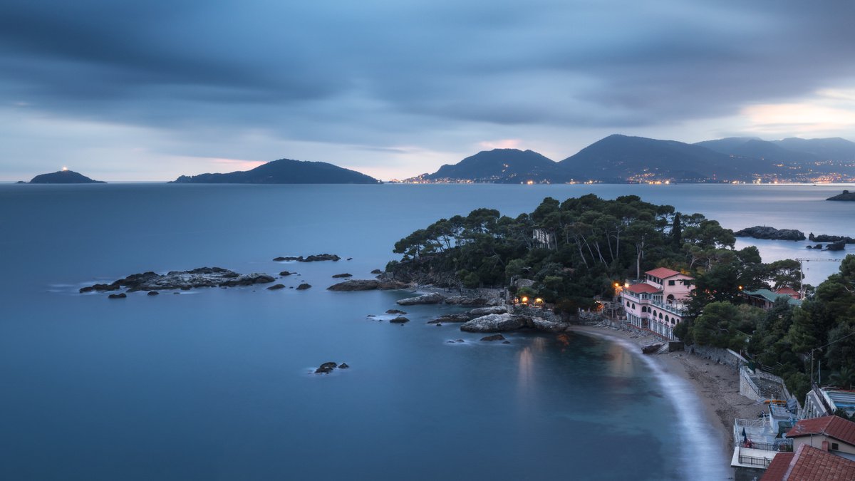 BLUE HOUR ON THE GULF OF POETS by Giovanni Laudicina