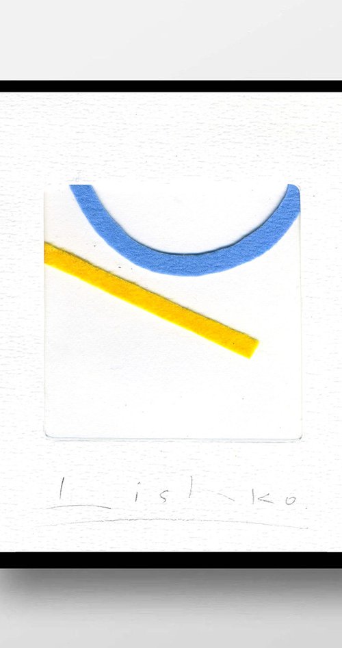 YELLOW AND BLUE 15.5*15 CM / 6,10*5,90 INCH \ by V. Lishko