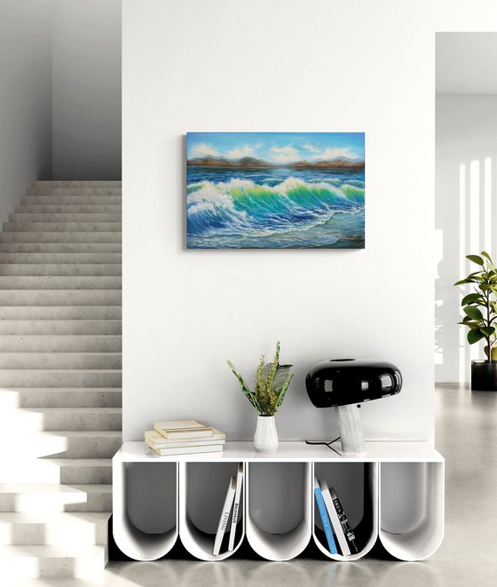 Blue sea waves