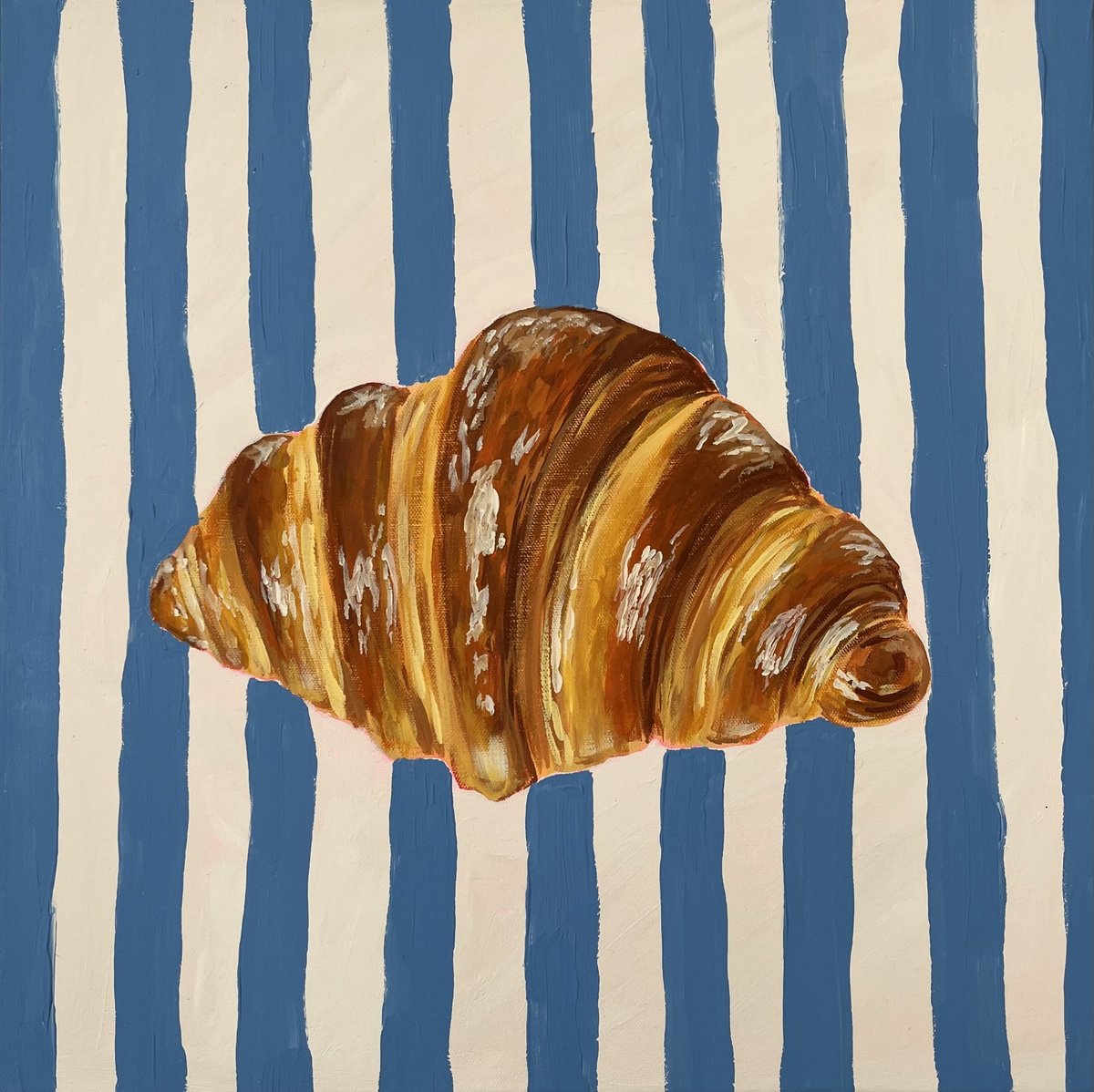 Vintage Striped Croissant By Dal Kaur, 20 X 20, Artwork For Sale On Artfinder