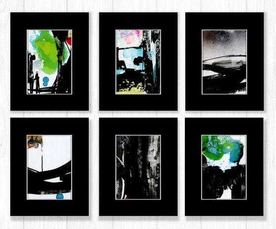 Ecstasy Dream Collection 3 - 6 Abstract Paintings in mats by Kathy Morton Stanion