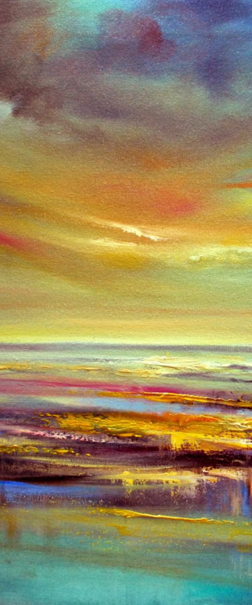 Magenta waters 24x24 in by Vishalandra Dakur