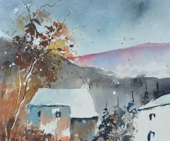 Remote houses-watercolor