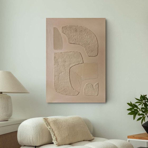 "Brown Bay 2" Abstract high textured art