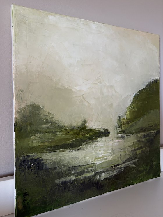 Abstract mountains lagoon landscapes whispers