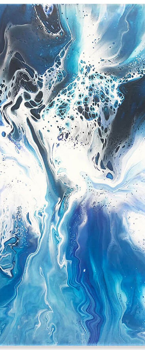 The Sea - Acrylic Paint - Dutch Pouring - Organic Cells - Acrylic Pour / Original Painting / Fluid Art / Abstract by Sarah Pena
