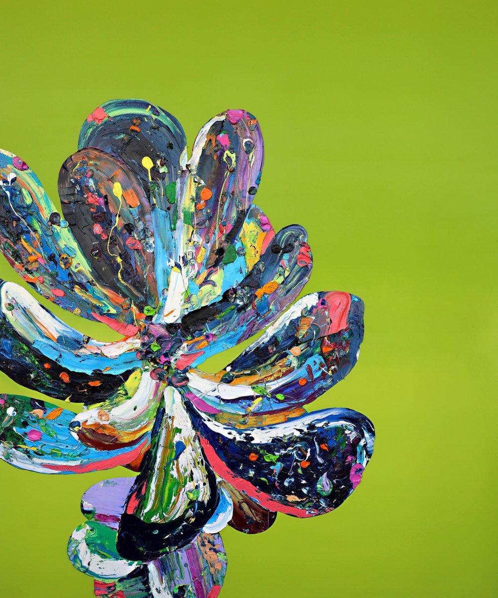 Urban And Pop Botanical Oil Painting By Dominic Virtosu, 59 X 71, Succulent Giant, Original Artwork