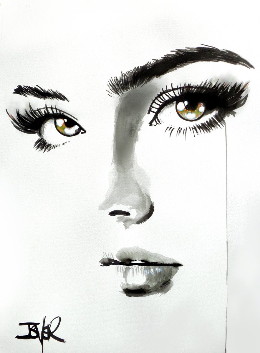 Impressionistic Ink Drawing , Every Time By Loui Jover, 24 X 30, Artwork For Sale On Artfinder