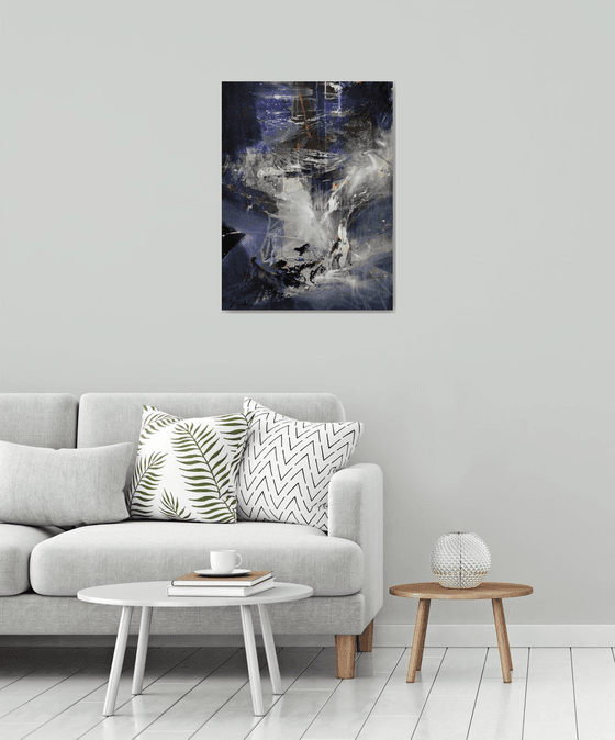Ghostly melancholic autumn colors pot with flowers masterpiece painting by O KLOSKA