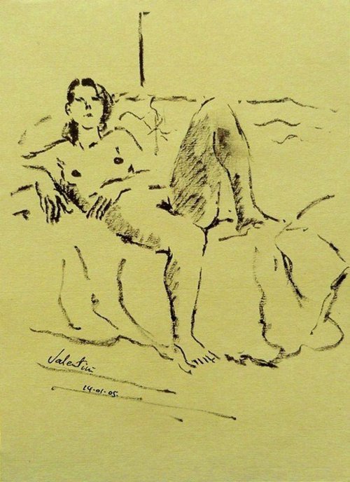 female nude on sofa 2 by alberto valentini