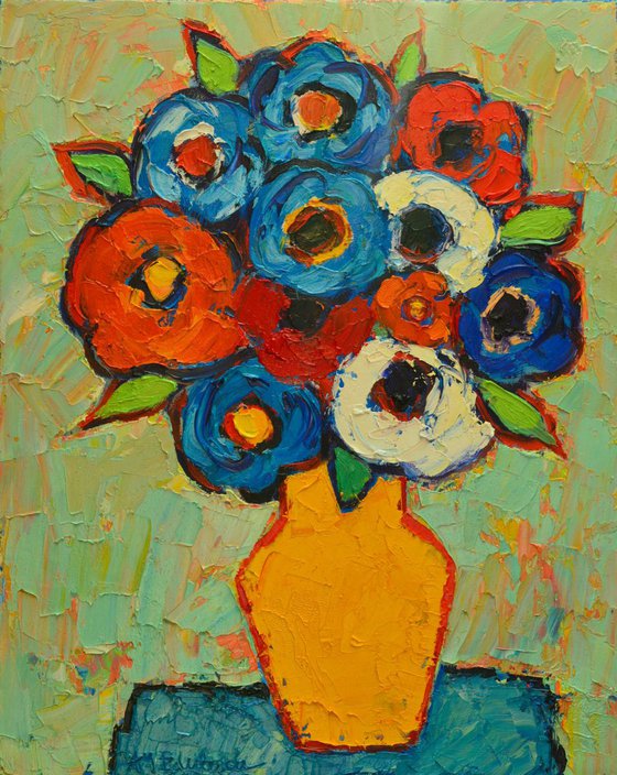 ABSTRACT FLOWERS - COLOURFUL POPPIES AND ANEMONES