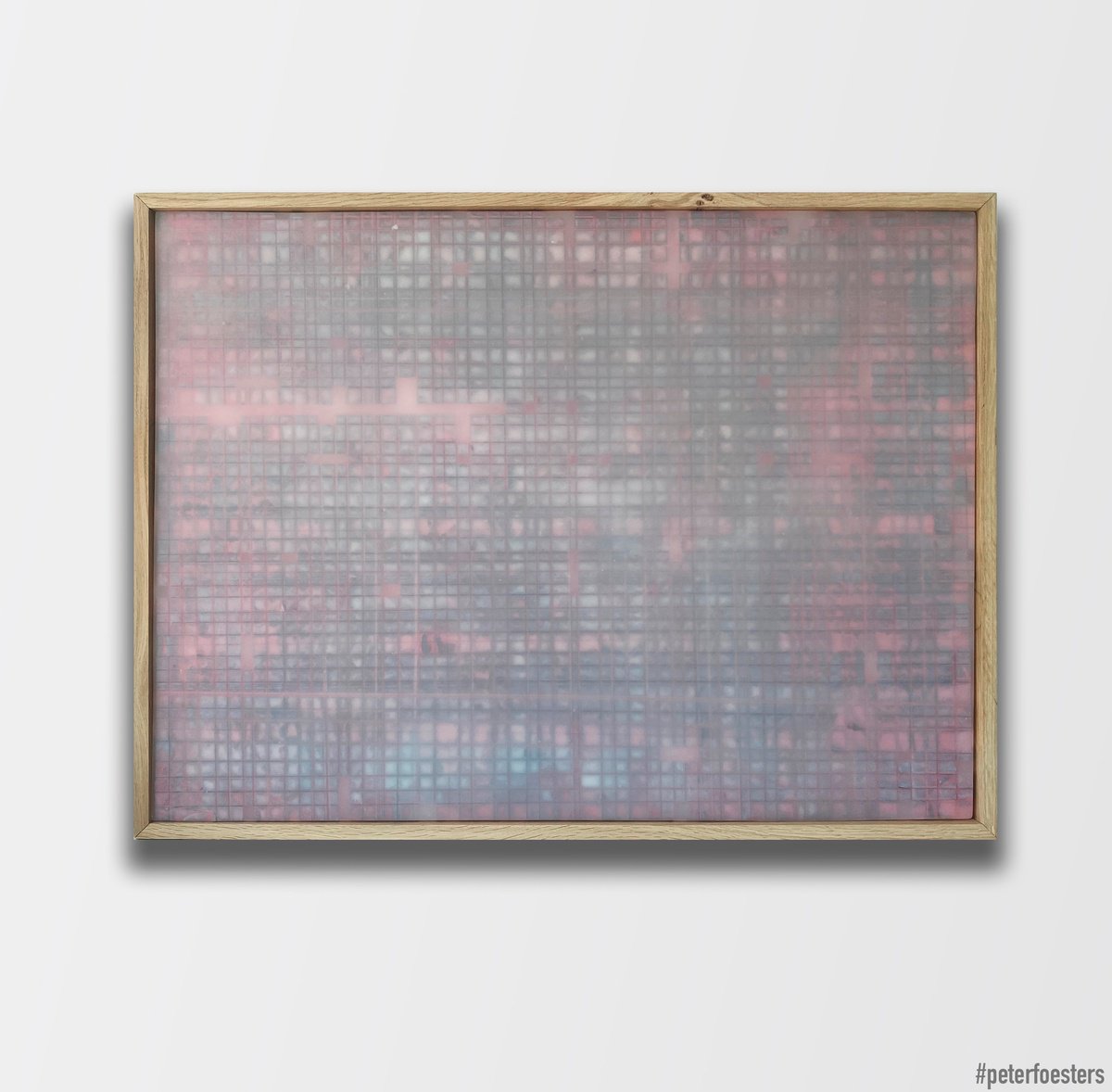 Geometric Abstract Painting By Peter Foesters, 33 X 25", Fuzzy, Original Artwork