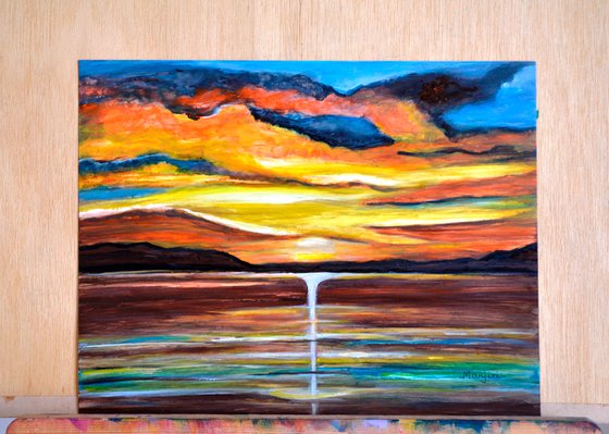 The New Sunrise vibrant acrylic painting