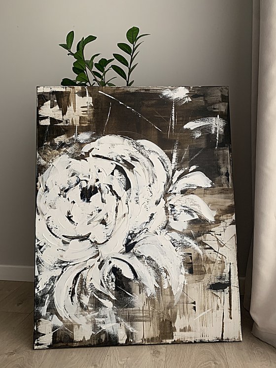 Ivory Bloom in Shadowed Light