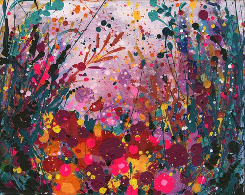 Garden Bliss -  Abstract Flower Painting  by Kathy Morton Stanion by Kathy Morton Stanion