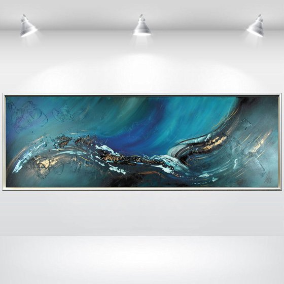 15 Shades of Blue - Abstract Art - Acrylic Painting - Canvas Art - Framed Painting - Abstract Sea Painting - Ready to Hang
