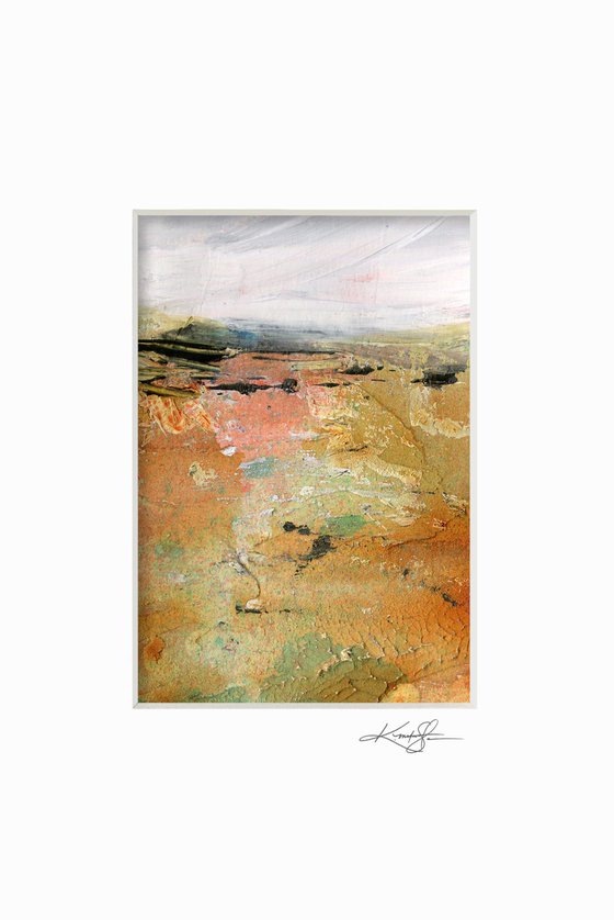 Mystical Land 461 - Small Textural Landscape painting by Kathy Morton Stanion